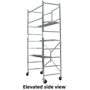 Plateforme d'échafaudage mobile pliable en aluminium avec freins, chariots à roulettes, échafaudage de construction portable, établi et <span class=keywords><strong>plateau</strong></span> à outils - Product Image 3