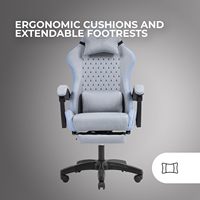 Chaise de bureau gaming moderne en similicuir PU, pivotante, de luxe, pour ordinateur, style course, pour la maison et le bureau