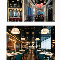 Meubles contemporains pour hôtels : station de buffet, table de salle à manger, sièges lounge pour hôtels étoilés et hôtellerie commerciale