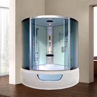Cabine de douche vapeur de luxe en acrylique à commande informatique avec jets de massage et baignoire balnéo autoportante combinée, spa intérieur pour l'intérieur moderne