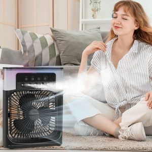 SKY-TOUCH Ventilateur de bureau portable à brouillard de refroidissement 4 en 1 Oscillation à 90 ° Minuterie 1-3H 3 vitesses de vent 5 modes de pulvérisation 7 - Product Image 3