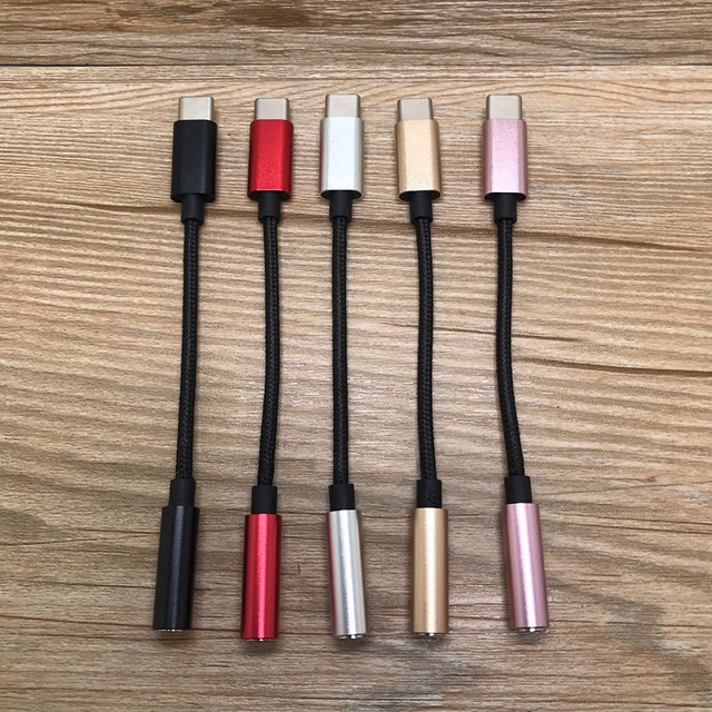 Digital Audio Type c to 3.5mm Headphone Jack Metal Aluminum Adapter Type c to 3.5 mm Jack Adapter for samsung google Phones