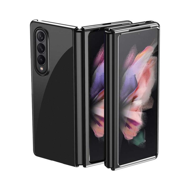 360 Full Cover Electroplating Transparent Hard PC Foldable Back Cover Protective Mobile Phone Case for Samsung Z Fold 3