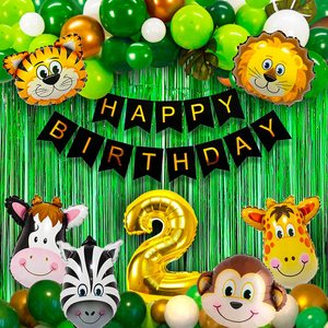 Kit d'arche de guirlande de ballons sur le thème de la <span class=keywords><strong>jungle</strong></span>, animaux, fête d'<span class=keywords><strong>anniversaire</strong></span>, décorations pour garçons, Wild One - Product Image 2