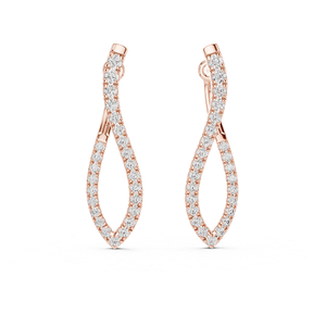 Pendientes de Diamantes Cultivados en Laboratorio en Oro Rosa, Joyería de Diseño Elegante y Lujosa, Accesorio Brillante para Mujer - Product Image 1