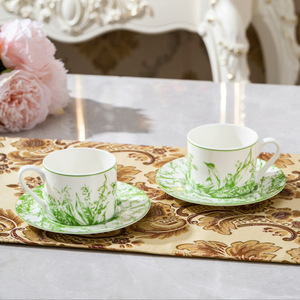 Light Luxury Pastoral & Fresh and Simple Style Lily Valley Ceramic Coffee Cup Saucer <b>Set</b> for Afternoon <b>Tea</b> - Product Image 5