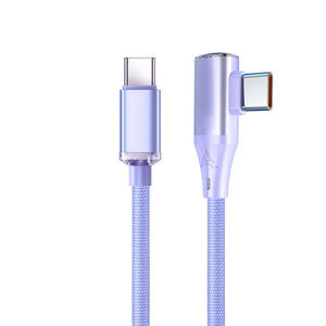 Cable USB C de 90 Grados, PD 120W 6A, Tipo C, USB C a USB C, Cable de Datos y Carga para iPhone y <span class=keywords><strong>Samsung</strong></span>, Carga Rápida - Product Image 1