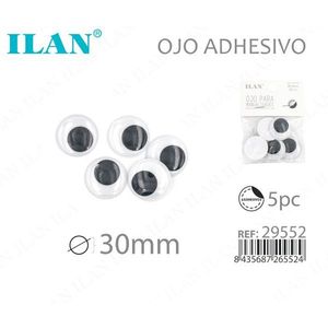 Adesivo per occhi Ilan da 30 mm per artigianato e progetti fai da te - Product Image 1