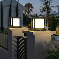 Lampe de poteau extérieure IP65 E27 DSLUX avec ampoule LED remplaçable, corps en aluminium et PC, MAX 40W, 3000K-6500K, éclairage pour jardin, clôture, portail, villa
