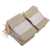 Petite pochette à bijoux en toile de jute, sac cadeau léger en tissu avec cordon de serrage, sac d'emballage pour mariage, fête, anniversaire