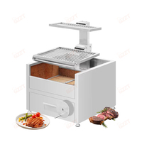 Grilles doubles en acier inoxydable, barbecue de style Santa Maria argentin avec briques intégrées pour le camping en plein air, la villa, l'utilisation à domicile
