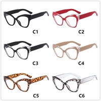 Mode femmes lunettes avec lentilles filtre de lumière bleue oeil de chat polygone Beige blanc Pc 2025