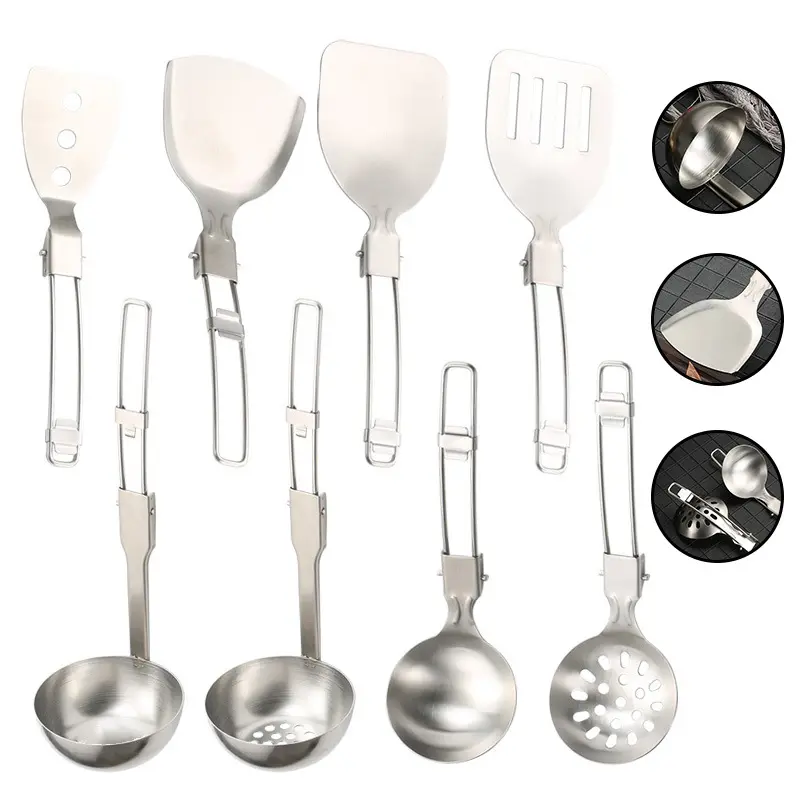 Yeni liste katlanır 304 paslanmaz çelik kek sunucu kepçe ve Spatula Kitchware çoklu seçenekler paslanmaz çelik kepçe Spatula