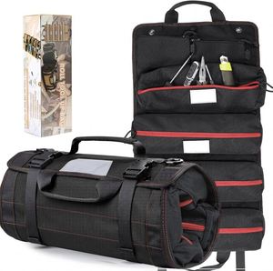 Échantillon gratuit : Sac de rangement enroulable pour outils en toile cirée, avec fermeture éclair, à suspendre, pour montage mural, type sac seau - Product Image 1