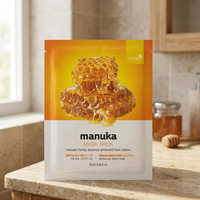 BERGAMO STUDIO 247 MANUKA MIEL SHEET MASK PACK-Masque facial en coton à base de plantes pour l'hydratation et le soin des rides