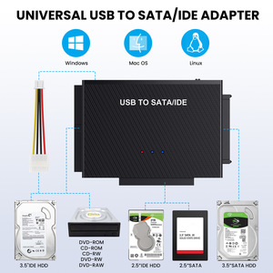 Câble adaptateur USB vers SATA IDE 2,5 3,5 pouces, boîtier SSD HDD avec alimentation pour ordinateur de bureau et ordinateur portable - Product Image 2