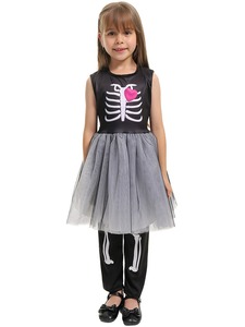 <span class=keywords><strong>Disfraz</strong></span> de <span class=keywords><strong>esqueleto</strong></span> de Halloween para niños, vestido de <span class=keywords><strong>esqueleto</strong></span> para niñas, disfraces de <span class=keywords><strong>esqueleto</strong></span> para niños, traje de fiesta de Halloween para niñas y niños - Product Image 6