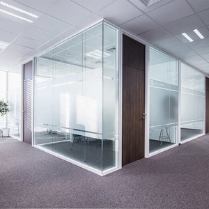 Divisores de Oficina de Altura Completa, Sistema de Partición de Vidrio con Marco de Aluminio Extraíble, Partición de Pared para Oficina Comercial, para Sala de Reuniones - Product Image 3