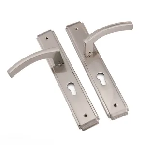 Maniglia della serratura della porta in alluminio con piastra in ferro a prezzo competitivo per porte in legno spessore 1.0mm