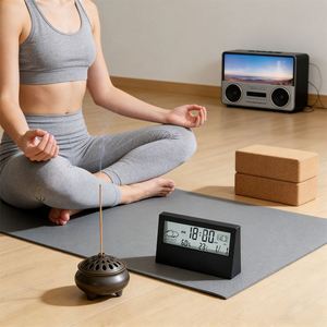 Wholesale Desk <b>Digital</b> Compact Multifunctional Rectangular Portable Weather Temperature Alarm <b>Clock</b> for Promotion - Product Image 3