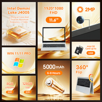 Beleuchtete Tastatur Touchscreen Laptop 11,6 Zoll Windows 11 2-in-1 Tablet PC Netbook 8GB+256GB SSD Laptop Schlankes 2-in-1 Yoga Laptop