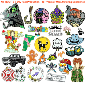 Broches en émail personnalisées sans minimum de commande, épingles métalliques, épingles en émail dur Anime, badges de revers souples, vente en gros, fabricant et fournisseur d'épingles en émail - Product Image 1