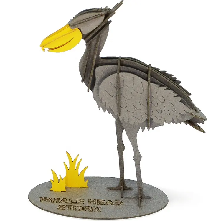 3D Shoebill leylek DIY Papercraft kiti kuş hayvan yapboz oyunu montaj bulmaca zanaat kitleri oyuncak