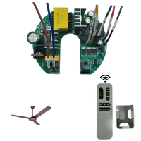 Kit de ventilateur de plafond 60W AC DC avec télécommande à affichage numérique et carte de circuit imprimé BLDC (type PCBA)