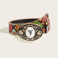 Ceinture en jean imprimée et sculptée style scorpion occidental avec boucle, tendance et mode pour hommes et femmes, approvisionnement transfrontalier