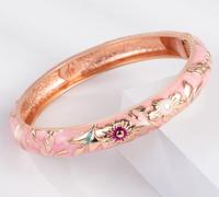 Bracelets indiens plaqués or 10 mm pour femmes, motif floral coloré cloisonné, accessoires de mode, vente chaude Daili