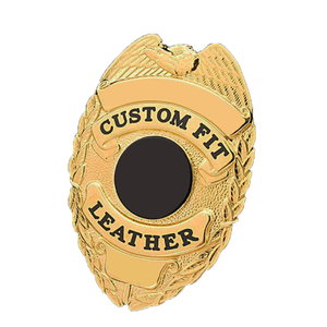 Insignia de Seguridad Metálica Personalizada de Aleación de Zinc del Fabricante, Insignias de Seguridad Metálicas con Cartera de Cuero - Product Image 2