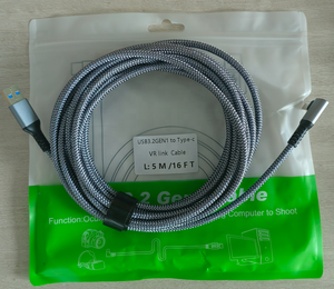 Câble de synchronisation et de charge rapide USB 3.1 Type-C à 90 degrés, 3 m (10 pi), blindé en aluminium avec gaine en nylon, pour scanner de codes-barres <span class=keywords><strong>VR</strong></span> et caméra - Product Image 3