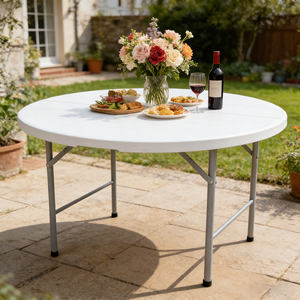 Tavolo Rotondo <span class=keywords><strong>da</strong></span> Esterno Resistente all'Acqua, Tavolo Pieghevole Rotondo per Eventi - Product Image 4