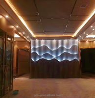 Dinding Pembatas Taman Logam Berlampu LED Kustom, Pagar Aluminium Gaya Cina Baru, Dekorasi Taman Luar Ruangan, Pembatas Privasi Logam