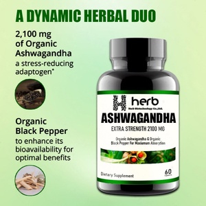 Cápsulas de Extracto de Ashwagandha de Marca Privada OEM/ODM con Raíz de Ashwagandha Orgánica y Pimienta Negra - Product Image 2