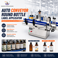 Imprimante d'étiquettes automatique de bureau ST-L208D pour bouteilles rondes, 80 pièces/min, applicateur d'étiquettes adhésives automatique haute vitesse avec convoyeur