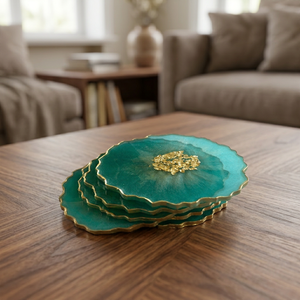 Ensemble de sous-verres en résine époxy de qualité supérieure, uniques, faciles à nettoyer et sans taches, pour boissons, résistants à l'eau - Product Image 5