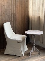 Chaise de salle à manger en coton et lin, style Wabi-Sabi, antique, en bois massif, amovible et lavable, pour la maison