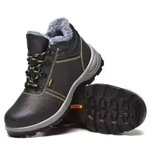 Hot Sale Winter Herren Arbeits stiefel Outdoor Warm Wasserdicht Rutsch fest Knöchel Schnees chuh Dick Plüsch Gummi Sicherheits schuhe