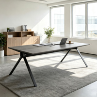 Grande table de réunion rectangulaire de bureau sans armoire inférieure, bureau de conférence simple pour discussion du personnel