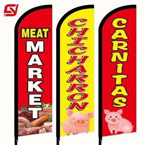 Drapeaux et Bannières Personnalisés en Polyester 100% Imprimés Numériquement, Vente en Gros Usine, Drapeaux Plume Flying Burgers - Product Image 5