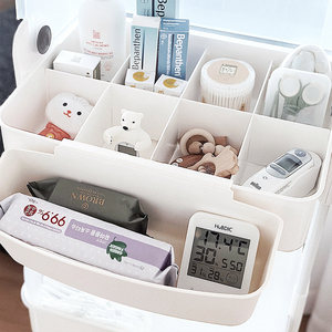 Nuevo Carro de Almacenamiento Móvil Cocomaam de 2 Niveles, Completamente Cerrado, con Tapa, de Plástico, Multifuncional, para Cocina, Baño, Guardería - Product Image 4