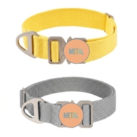 Colliers tactiques pour chien avec boucle en alliage et anneau en D, collier réglable pour chiens de taille moyenne, motif uni, colliers de luxe doux pour chien