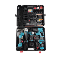 Kit combinado de herramientas eléctricas sin escobillas, 5 uds., 21V, martillo inalámbrico, taladro de impacto, amoladora angular, llave y accesorios de sierra Circular