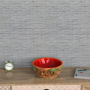 Mangkuk Anjing Keramik Gaya Tiki Dekoratif Kustom, Mangkuk Makan Hewan Peliharaan Berukir Lukisan Tangan, Mangkuk Pakan Anjing Besar untuk Anjing Kecil dan Sedang - Product Image 5