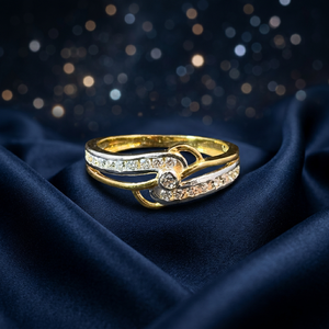 Knot Design 14K <b>Gold</b> <b>Cocktail</b> <b>Ring</b> Unique Modern Jewelry for Women Stylish Luxury Statement Piece Wedding & Party Gift Idea - Product Image 3