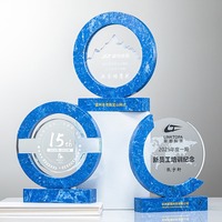 Trophée personnalisé en marbre, bois et cristal pour la compétition de récompense des employés exceptionnels, cadeau de reconnaissance
