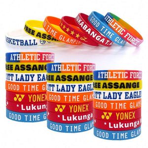 Custom Rubber <b>Bracelets</b> Silicone Wristbands Wrist Band Embossed for Sports Wristbands With Logo Custom - Product Image 1