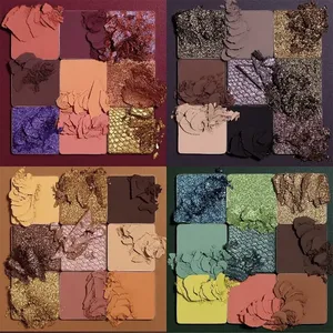 Paleta de Sombras de Ojos <span class=keywords><strong>Huda</strong></span> Moji, Plástico, 9 Tonos Fluorescentes, Polvo de <span class=keywords><strong>Sombra</strong></span> de Ojos, Cosméticos Altamente Pigmentados, Paleta de Sombras de Ojos de Lujo - Product Image 2