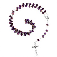 Mecrt Collier Chapelet Religieux Catholique Vierge Marie Croix Crucifix Perles de Verre Vente en Gros Cadeau